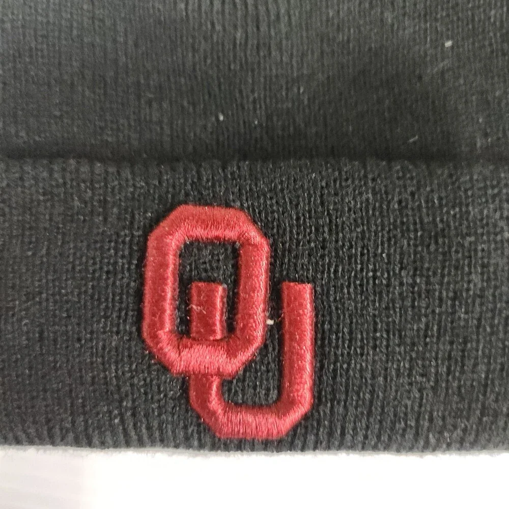 Nike Oklahoma Sooners Baby Beanie Hat and Mittens Set 2 Black 12/24M Acrylic